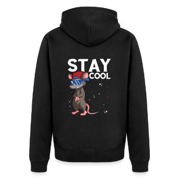 Raccoon design for possum and marsupial rat - Unisex Premium Organic Zip Hoodie - black - Back - Nico (187cm)