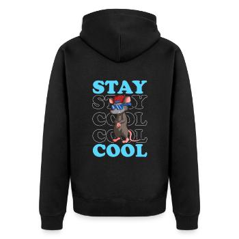 Opossum Design for raccoon fans and marsupial - Unisex Premium Organic Zip Hoodie - black - Back - Nico (187cm)