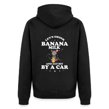Opossum Design for raccoon fans and marsupial - Unisex Premium Organic Zip Hoodie - black - Back - Nico (187cm)