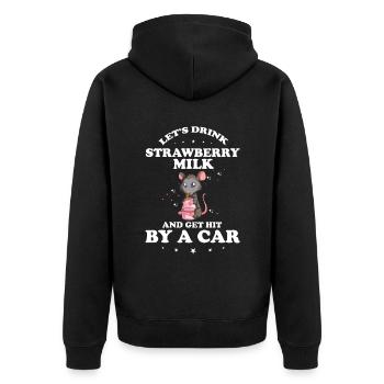 Opossum Design for raccoon fans and marsupial - Unisex Premium Organic Zip Hoodie - black - Back - Nico (187cm)