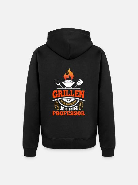 Cooler Griller Barbeque Grillen Spruch - Unisex Premium Bio Zip Hoodie - Schwarz
