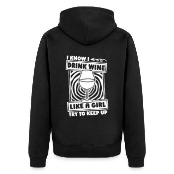 fille vigneronne - Veste à capuche bio Premium Unisexe - noir - Dos - Nico (187cm)