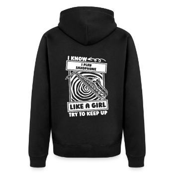Saxophone Saxophone Girl - Veste à capuche bio Premium Unisexe - noir - Dos - Nico (187cm)