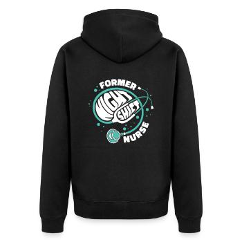 nurse stethoscope - Unisex Premium Organic Zip Hoodie - black - Back - Nico (187cm)