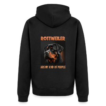 Hunde Spruch Rottweiler Design für Hundeliebhaber - Unisex Premium Bio Zip Hoodie - Schwarz - Hinten - Nico (187cm)
