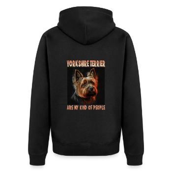 Dog Saying Yorkshire Terrier Design pour - Veste à capuche bio Premium Unisexe - noir - Dos - Nico (187cm)