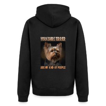 Dog Saying Yorkshire Terrier Design pour - Veste à capuche bio Premium Unisexe - noir - Dos - Nico (187cm)