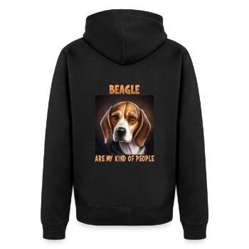 Hunde Spruch Beagle Design für Hundeliebhaber - Unisex Premium Bio Zip Hoodie - Schwarz - Hinten - Nico (187cm)