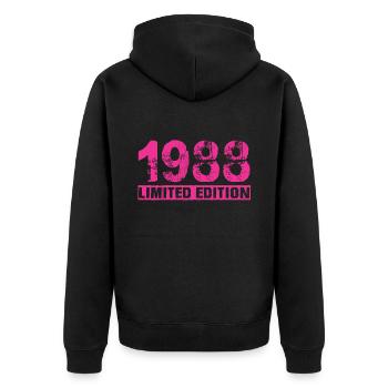 Édition limitée 1988 - Veste à capuche bio Premium Unisexe - noir - Dos - Nico (187cm)