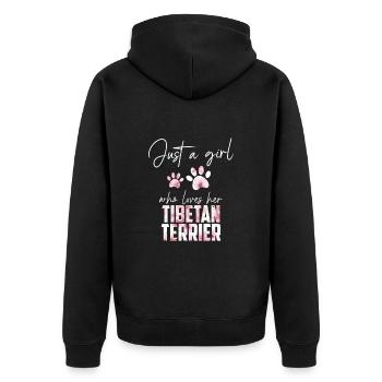 Terrier tibétain - Veste à capuche bio Premium Unisexe - noir - Dos - Nico (187cm)