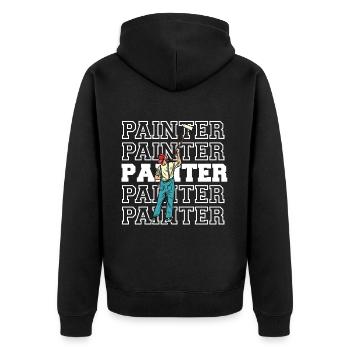 Maler und Lackierer, der Beste und Nervigste Beruf - Unisex Premium Bio Zip Hoodie - Schwarz - Hinten - Nico (187cm)