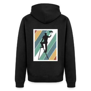 Maler und Lackierer, der Beste und Nervigste Beruf - Unisex Premium Bio Zip Hoodie - Schwarz - Hinten - Nico (187cm)