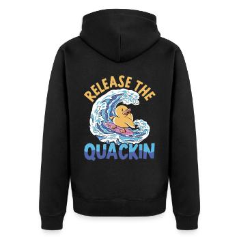 Relâchez le canard caneton canard - Veste à capuche bio Premium Unisexe - noir - Dos - Nico (187cm)