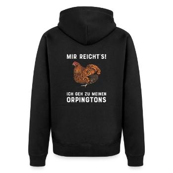 Orpington Hühner I Chicken Geflügel Motiv für - Unisex Premium Bio Zip Hoodie - Schwarz - Hinten - Nico (187cm)