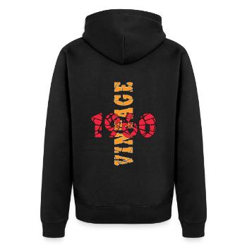 Hergestellt 1960, Geboren 1960 Geburtstag - Unisex Premium Bio Zip Hoodie - Schwarz - Hinten - Nico (187cm)