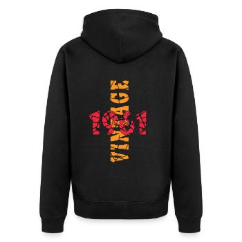 Hergestellt 1961, Geboren 1961 Geburtstag - Unisex Premium Bio Zip Hoodie - Schwarz - Hinten - Nico (187cm)