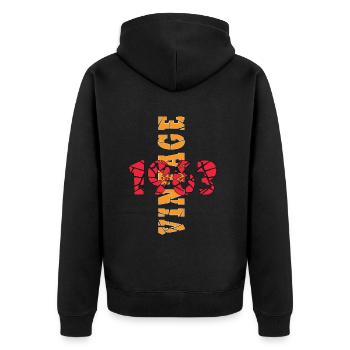 Hergestellt 1963, Geboren 1963 Geburtstag - Unisex Premium Bio Zip Hoodie - Schwarz - Hinten - Nico (187cm)