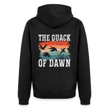 Der Quacksalber der Morgendämmerung Entlein Vogel Wasservogel Ente - Unisex Premium Bio Zip Hoodie - Schwarz - Hinten - Nico (187cm)