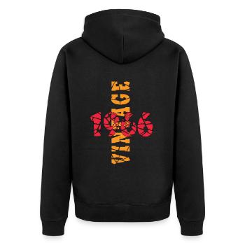 Hergestellt 1966, Geboren 1966 Geburtstag - Unisex Premium Bio Zip Hoodie - Schwarz - Hinten - Nico (187cm)