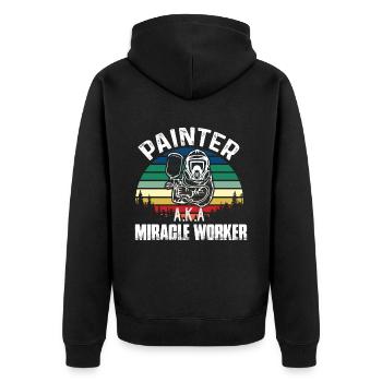 Maler und Lackierer, der Beste und Nervigste Beruf - Unisex Premium Bio Zip Hoodie - Schwarz - Hinten - Nico (187cm)