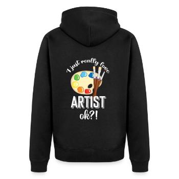 Maler und Lackierer, der Beste und Nervigste Beruf - Unisex Premium Bio Zip Hoodie - Schwarz - Hinten - Nico (187cm)