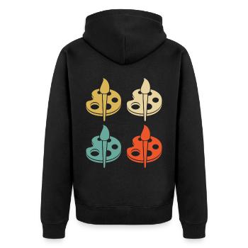 Maler und Lackierer, der Beste und Nervigste Beruf - Unisex Premium Bio Zip Hoodie - Schwarz - Hinten - Nico (187cm)