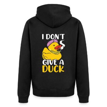 Je ne donne pas à un canard chuchotant Canard Canard Oiseau Canard - Veste à capuche bio Premium Unisexe - noir - Dos - Nico (187cm)