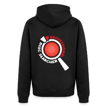 Professional Disc Searcher - Unisex Premium Organic Zip Hoodie - black - Back - Nico (187cm)