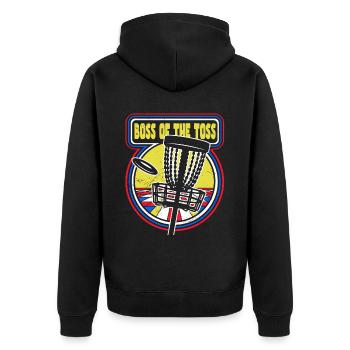 Lustiger Frisbee Disc Golf Humor - Unisex Premium Bio Zip Hoodie - Schwarz - Hinten - Nico (187cm)