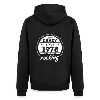 Unique en son genre totalement fou depuis 1978 Rocking - Veste à capuche bio Premium Unisexe - noir - Dos - Nico (187cm)