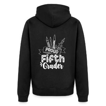 Proud Fifth Grader School 5th Grade Fifth - Veste à capuche bio Premium Unisexe - noir - Dos - Nico (187cm)