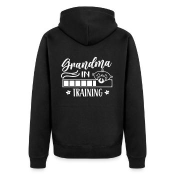 Grandma in training Grandparents First Time Sweet - Unisex Premium Organic Zip Hoodie - black - Back - Nico (187cm)