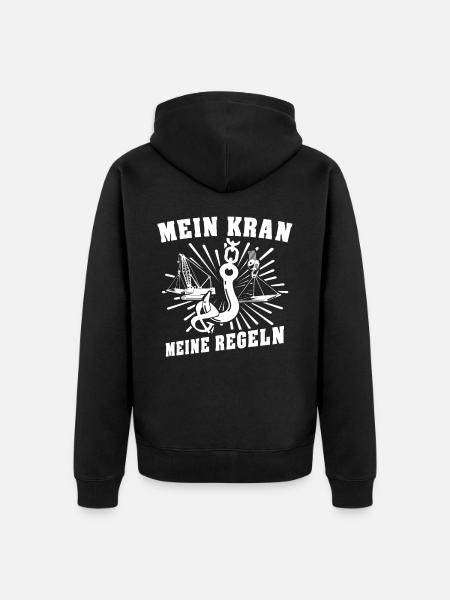 Kranfuehrer Kran Kranfahrer - Unisex Premium Bio Zip Hoodie - Schwarz