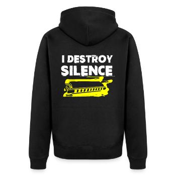 Harmonica player, Harmonica music - Unisex Premium Organic Zip Hoodie - black - Back - Nico (187cm)