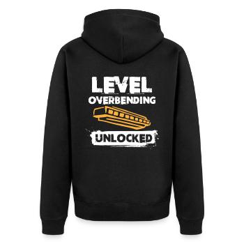 Harmonica player, Harmonica music - Unisex Premium Organic Zip Hoodie - black - Back - Nico (187cm)