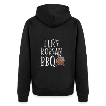 Barbecue coréen, Groupe coréen, Coréen - Veste à capuche bio Premium Unisexe - noir - Dos - Nico (187cm)