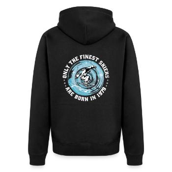Skier Skifahrer Jahrgang 1979 Geburtstag Skilaufen - Unisex Premium Bio Zip Hoodie - Schwarz - Hinten - Nico (187cm)