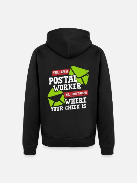 Postier, postier, facteur - Veste à capuche bio Premium Unisexe - noir