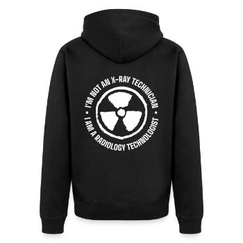 Radiology, radiologist, radiological technologist - Unisex Premium Organic Zip Hoodie - black - Back - Nico (187cm)