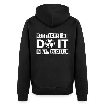 Radiology, radiologist, radiological technologist - Unisex Premium Organic Zip Hoodie - black - Back - Nico (187cm)