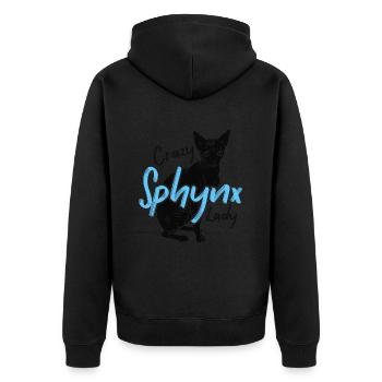 Crazy Sphynx Lady Ever Kitten Pet Owner - Veste à capuche bio Premium Unisexe - noir - Dos - Nico (187cm)