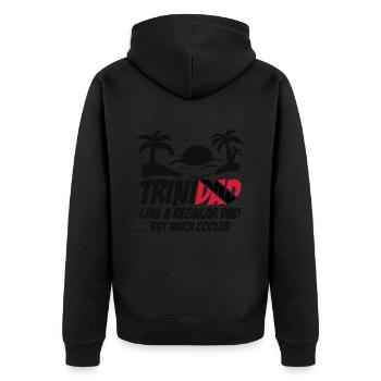 Trinité-et-Tobago Trinité-et-Tobago Trinité-drapeau Trinité - Veste à capuche bio Premium Unisexe - noir - Dos - Nico (187cm)