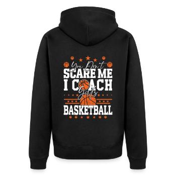 Tu ne me fais pas peur J’entraîne le basketball - Veste à capuche bio Premium Unisexe - noir - Dos - Nico (187cm)