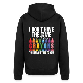 Je n’ai ni le temps ni les crayons - Veste à capuche bio Premium Unisexe - noir - Dos - Nico (187cm)
