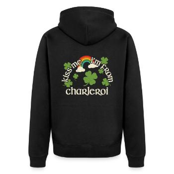Kiss Me - Saint-Patrick Charleroi - Veste à capuche bio Premium Unisexe - noir - Dos - Nico (187cm)
