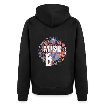 Ohne Musik würde das Leben B Flat Zitat - Unisex Premium Bio Zip Hoodie - Schwarz - Hinten - Nico (187cm)