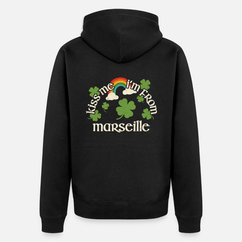 Kiss Me - Saint-Patrick Marseille - Veste à capuche bio Premium Unisexe - noir