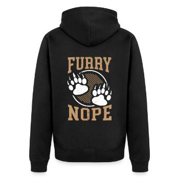 Furry Nope Bear Lover Wildlife Animal Bear - Unisex Premium Organic Zip Hoodie - black - Back - Nico (187cm)
