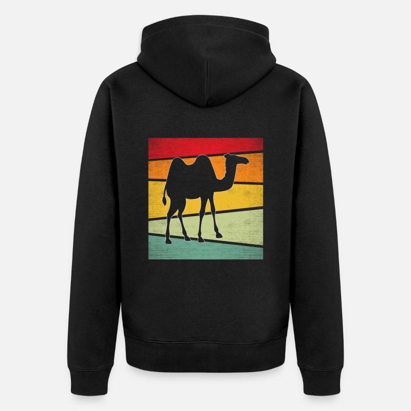 Camel Rétro - Veste à capuche bio Premium Unisexe - noir