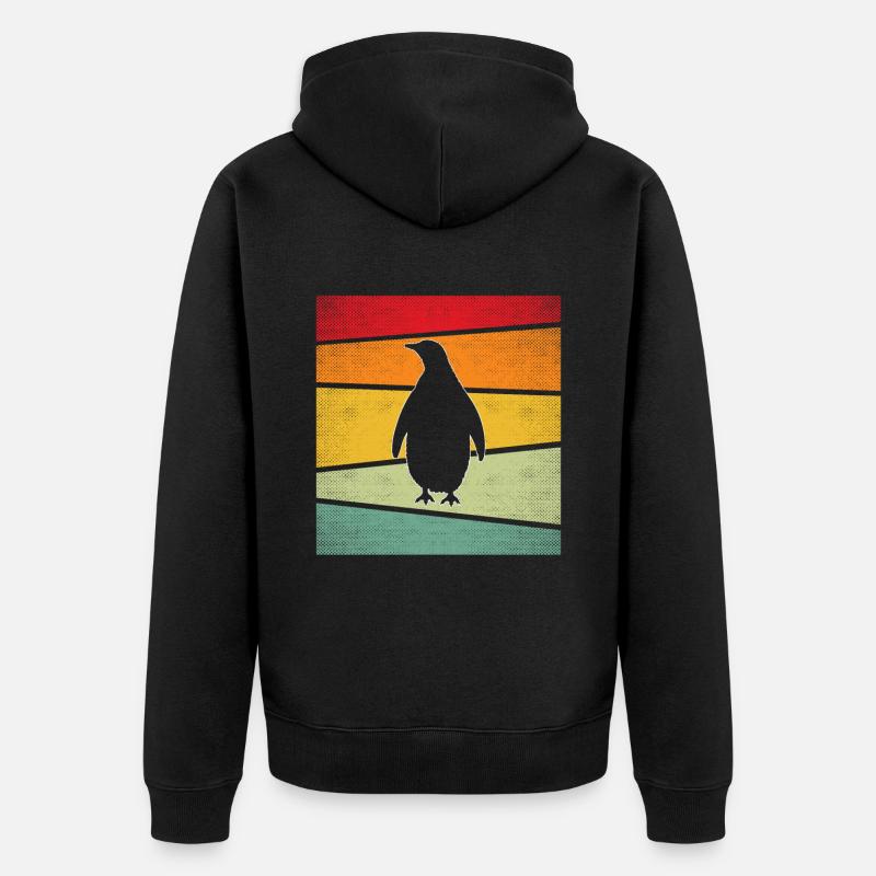 Pingouin Rétro - Veste à capuche bio Premium Unisexe - noir